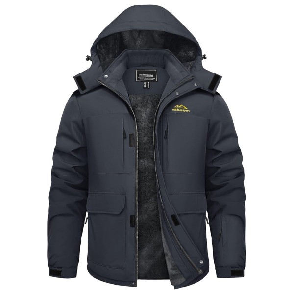 Men's Fleece Lined Waterproof Winter Ski Jacket