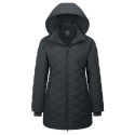 Women's Long Waterproof Puffer Jacket with Hood