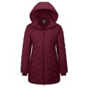 Women's Long Waterproof Puffer Jacket with Hood