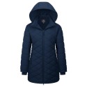 Women's Long Waterproof Puffer Jacket with Hood