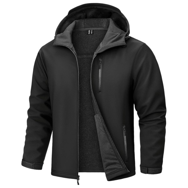 Men's Waterproof Fleece Lined Softshell Outdoor Jacket