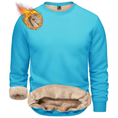 Men’s Sherpa Lined Sweatshirt Warm Heavyweight Fleece Pullover