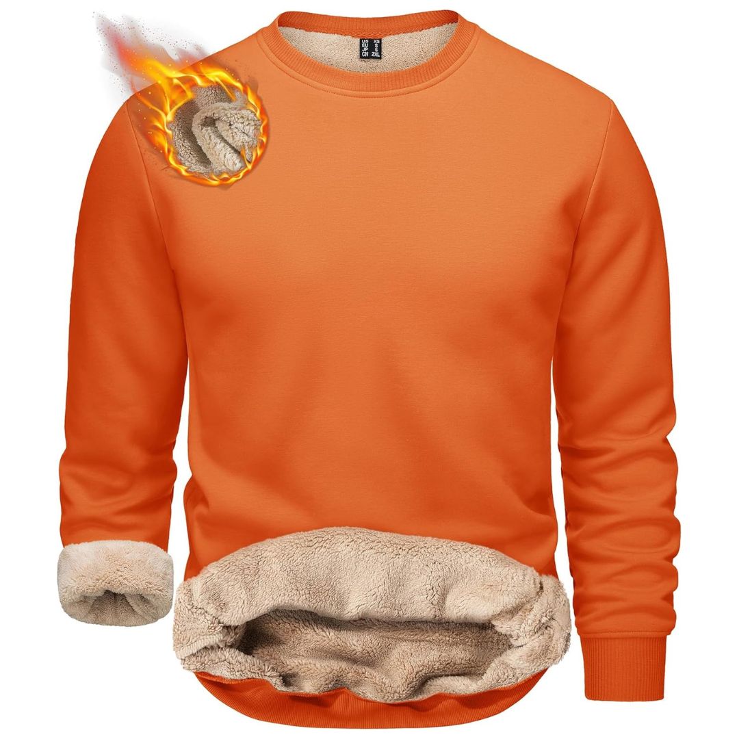 Men’s Sherpa Lined Sweatshirt Warm Heavyweight Fleece Pullover