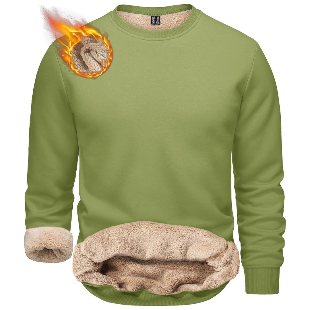 Men’s Sherpa Lined Sweatshirt Warm Heavyweight Fleece Pullover