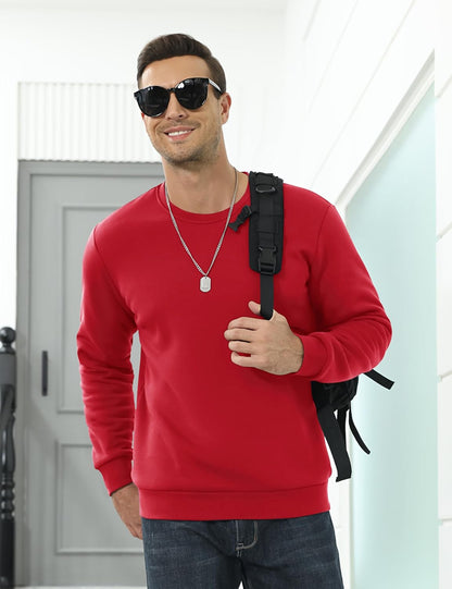 Men’s Sherpa Lined Sweatshirt Warm Heavyweight Fleece Pullover