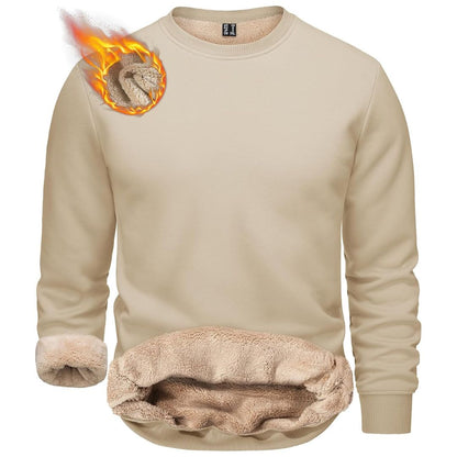 Men’s Sherpa Lined Sweatshirt Warm Heavyweight Fleece Pullover