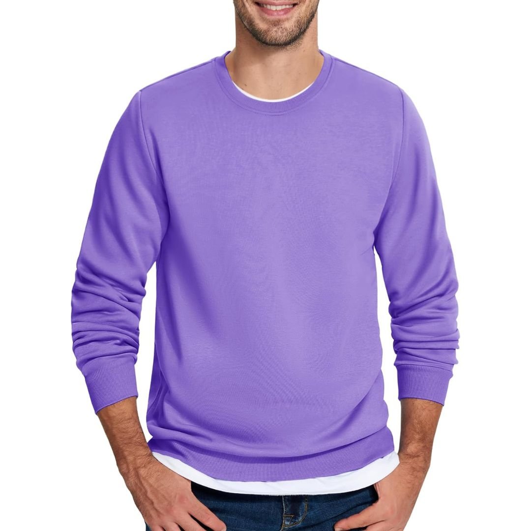 Men's Casual Crewneck Fleece Pullover Sweatshirts