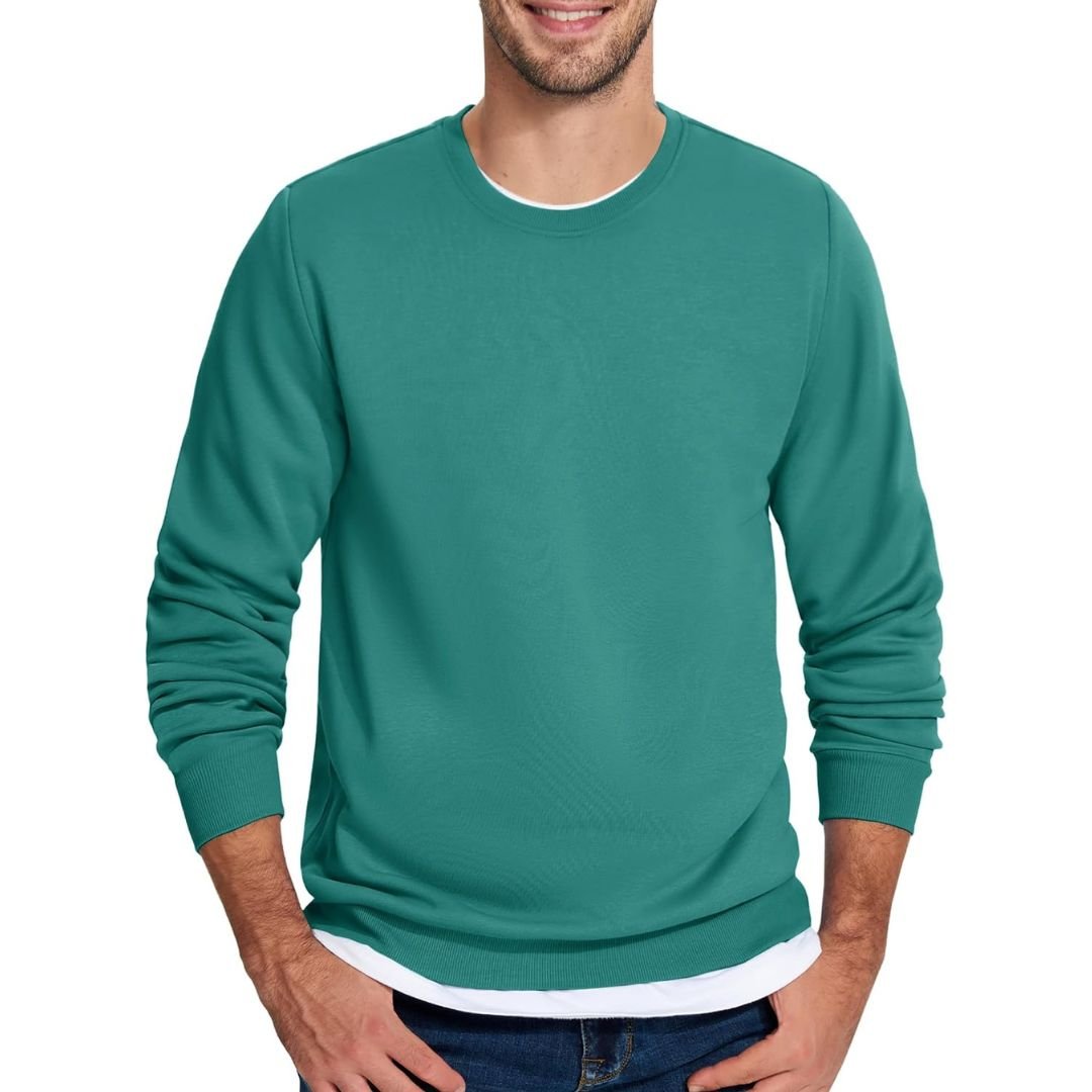Men's Casual Crewneck Fleece Pullover Sweatshirts