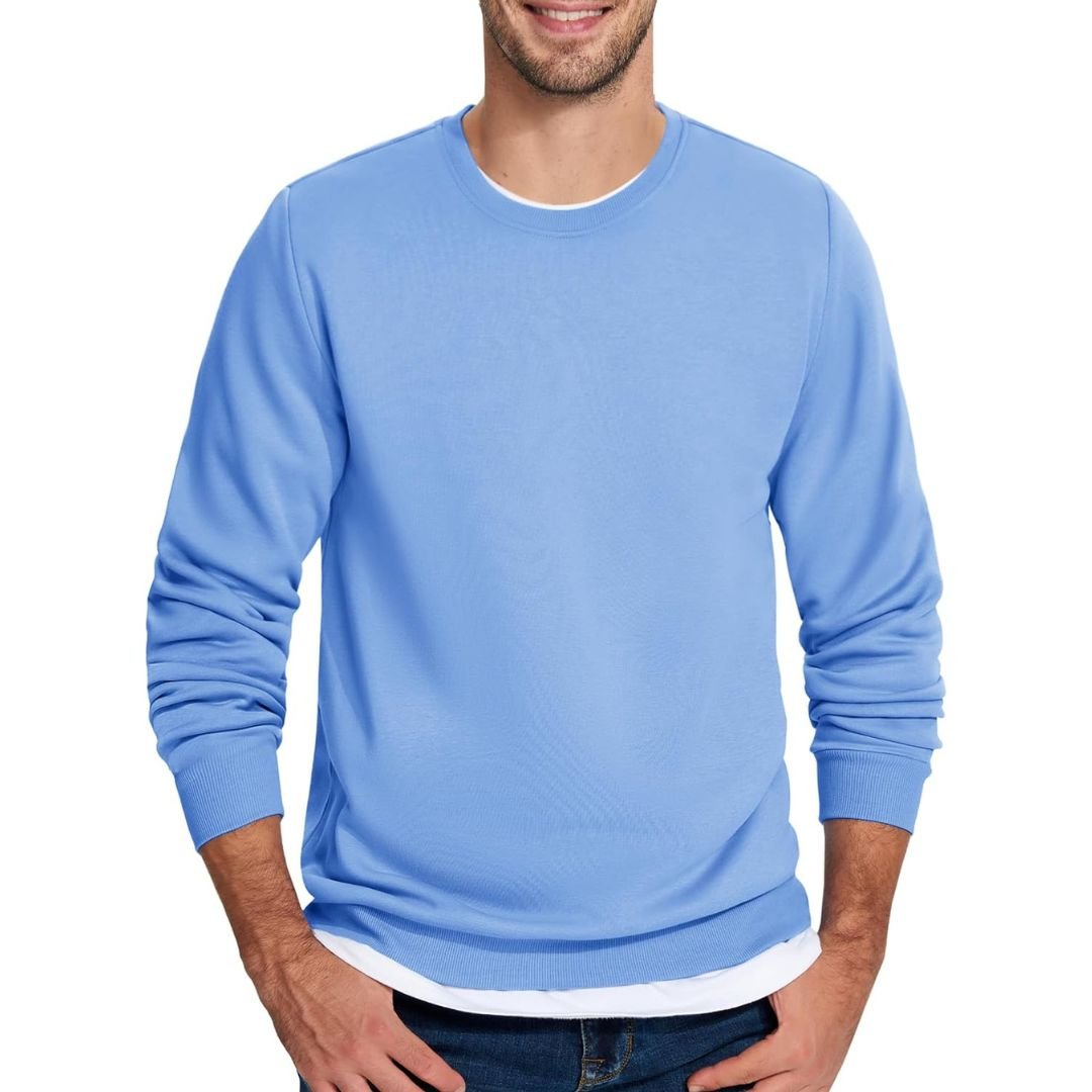 Men's Casual Crewneck Fleece Pullover Sweatshirts