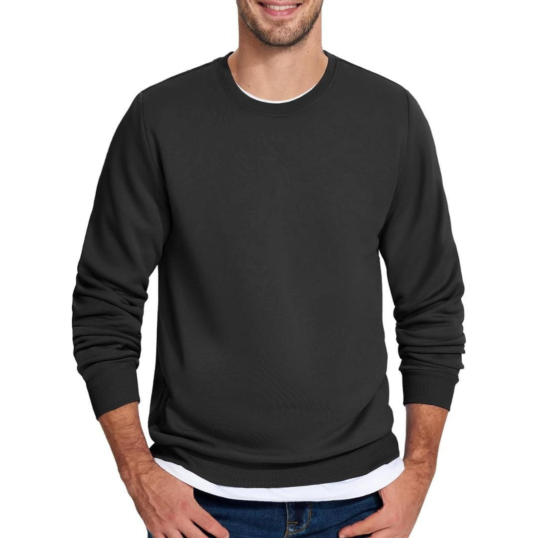 Men's Casual Crewneck Fleece Pullover Sweatshirts