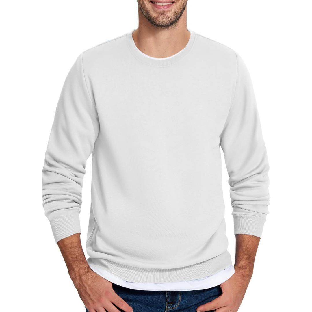 Men's Casual Crewneck Fleece Pullover Sweatshirts