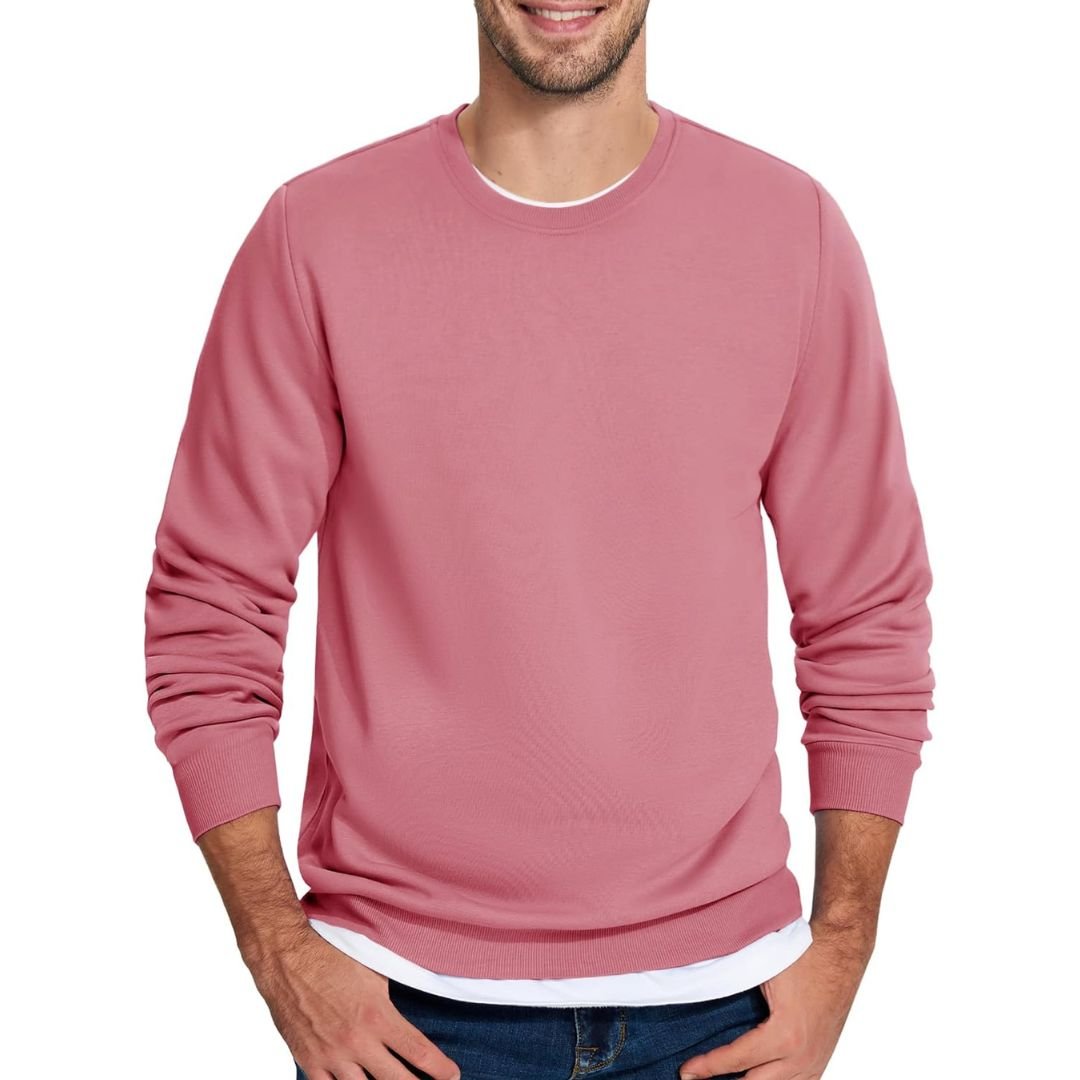 Men's Casual Crewneck Fleece Pullover Sweatshirts