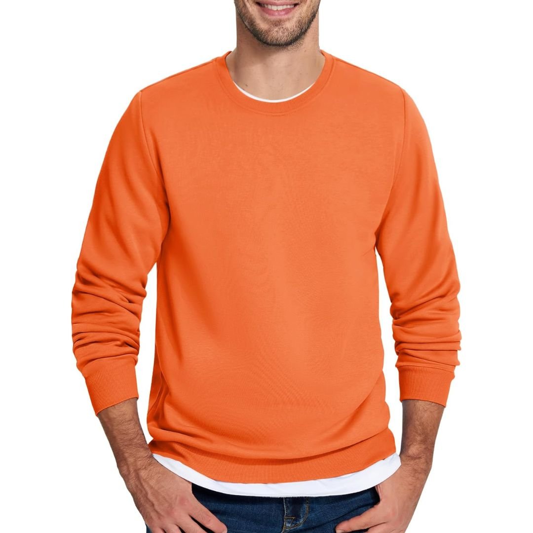 Men's Casual Crewneck Fleece Pullover Sweatshirts