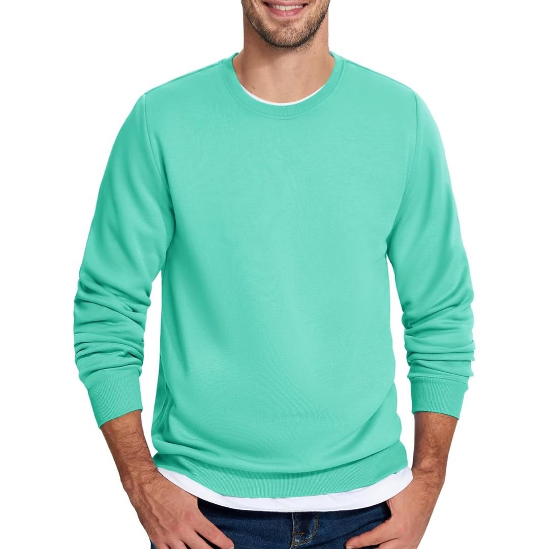 Men's Casual Crewneck Fleece Pullover Sweatshirts