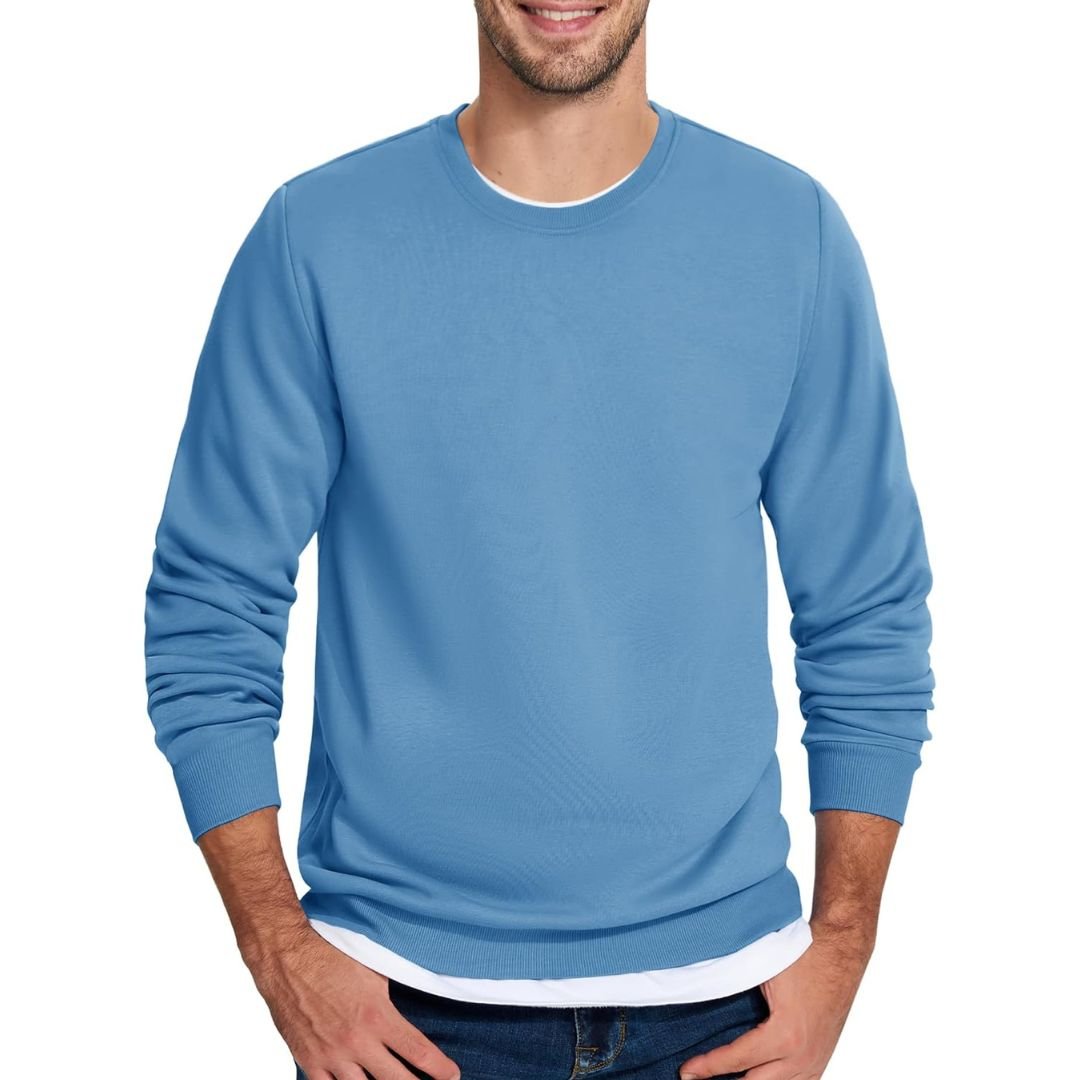 Men's Casual Crewneck Fleece Pullover Sweatshirts