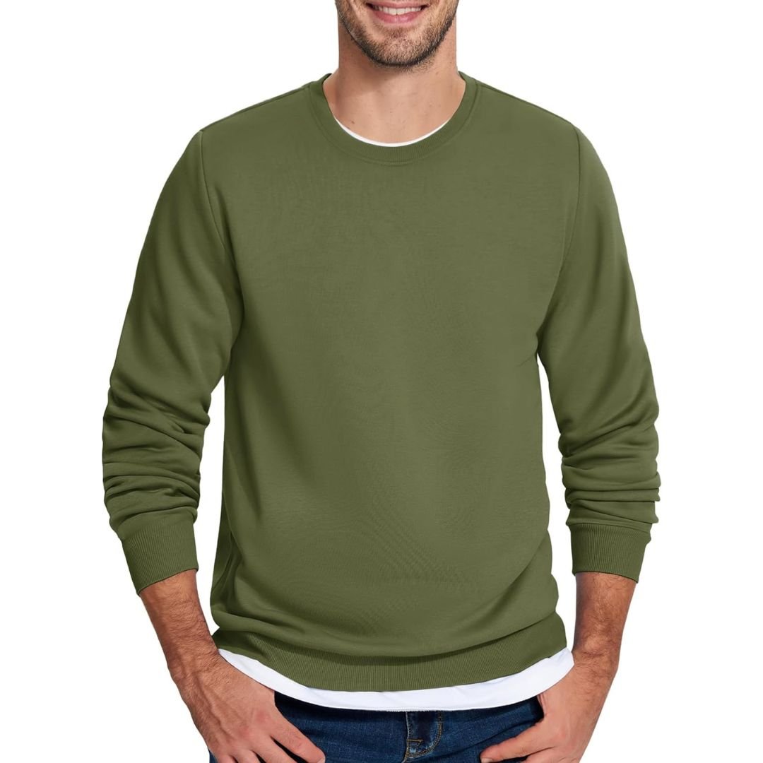 Men's Casual Crewneck Fleece Pullover Sweatshirts