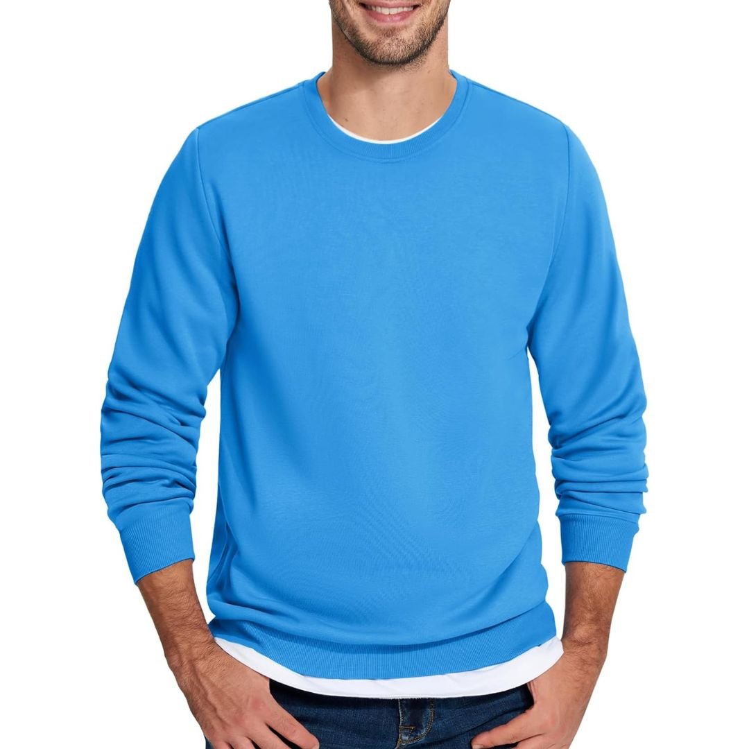 Men's Casual Crewneck Fleece Pullover Sweatshirts