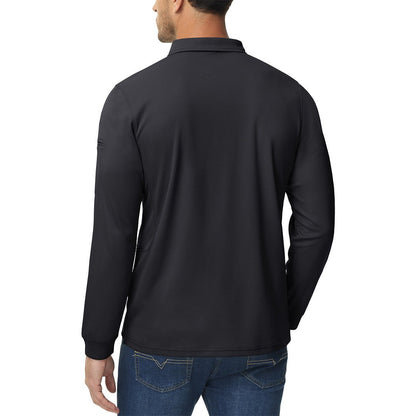 Men's Long Sleeve Quick Dry Tactical Performance Polo Shirt