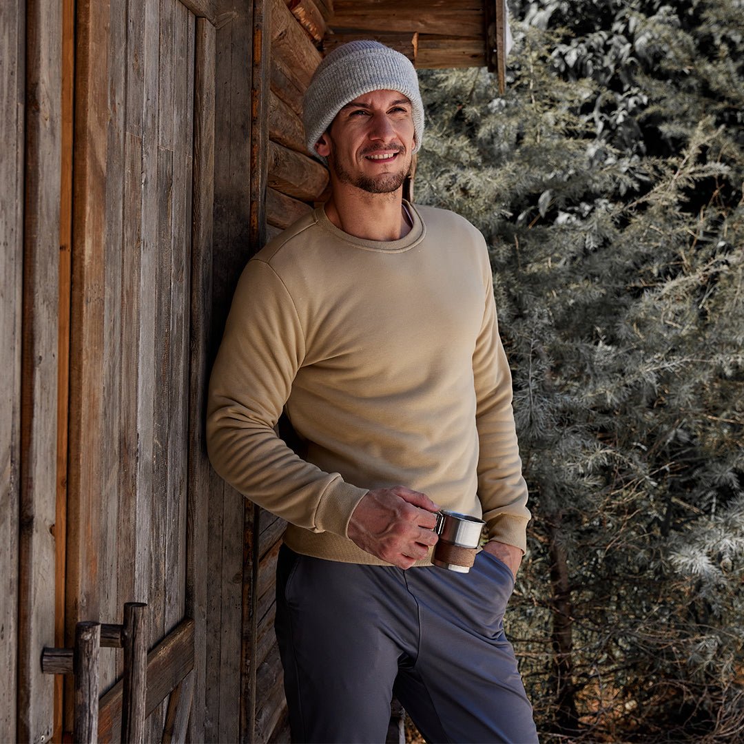 Men’s Sherpa Lined Sweatshirt Warm Heavyweight Fleece Pullover