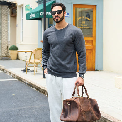 Men’s Sherpa Lined Sweatshirt Warm Heavyweight Fleece Pullover