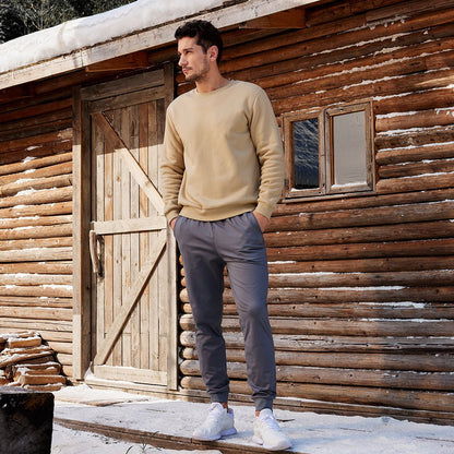 Men’s Sherpa Lined Sweatshirt Warm Heavyweight Fleece Pullover