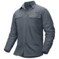 Men's Fishing Shirts UPF50+ Sun Protection Shirts with Zipper Pockets