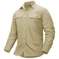 Men's Fishing Shirts UPF50+ Sun Protection Shirts with Zipper Pockets