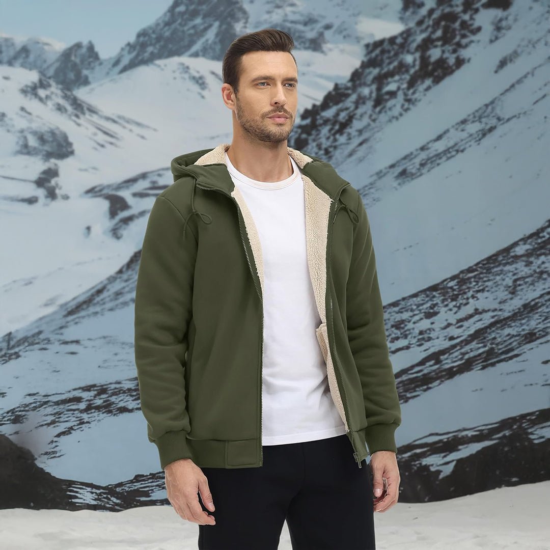 Men's Fleece Hoodie Jacket Windproof Winter Coats