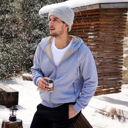 Men's Fleece Hoodie Jacket Windproof Winter Coats