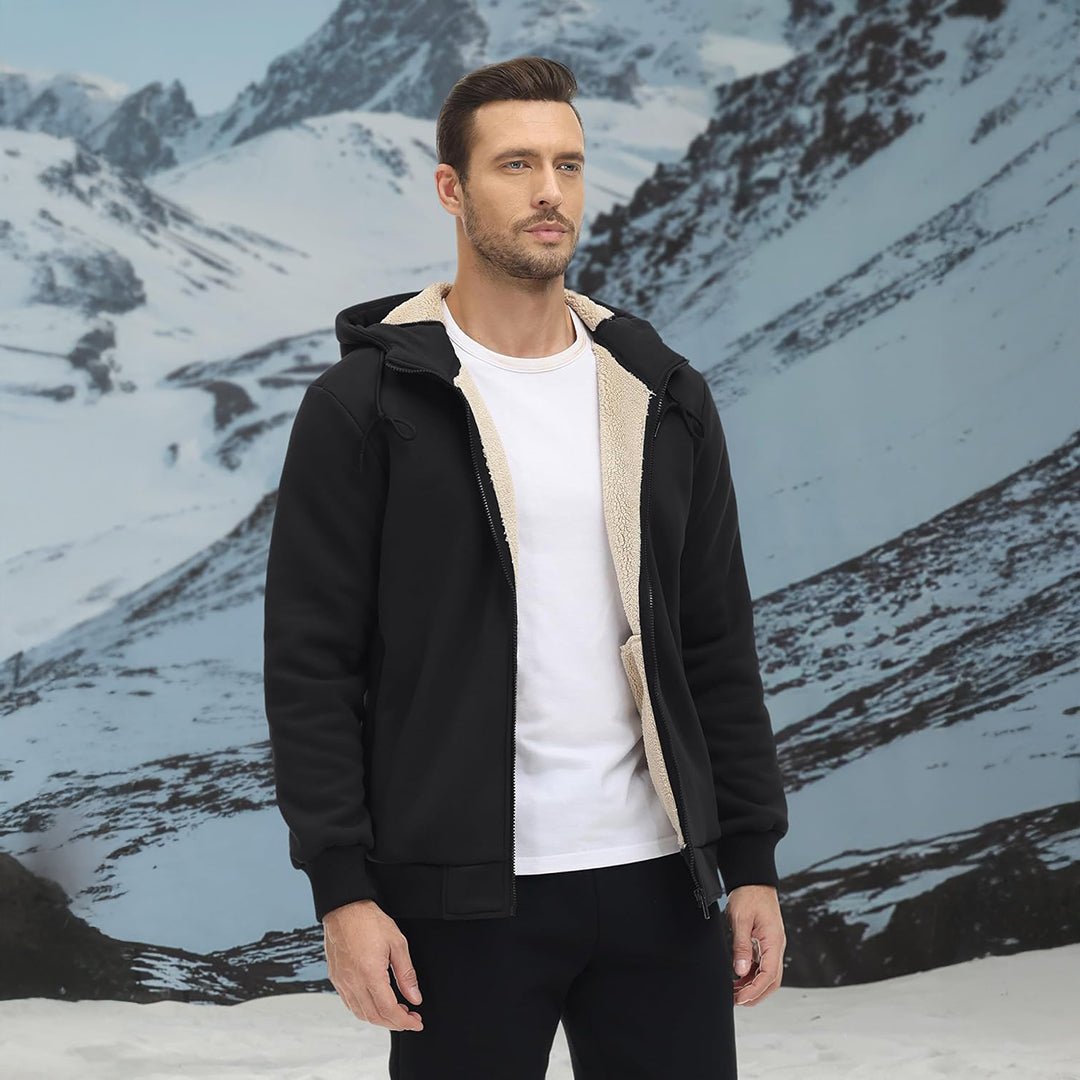 Men's Fleece Hoodie Jacket Windproof Winter Coats