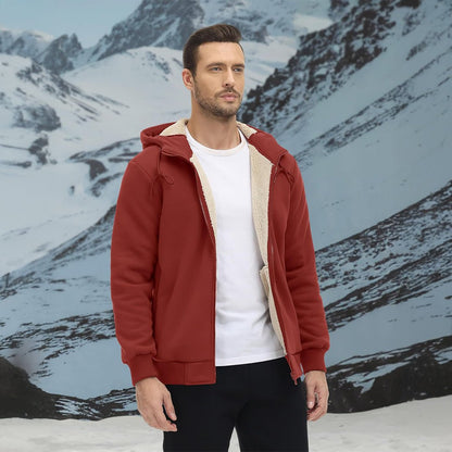 Men's Fleece Hoodie Jacket Windproof Winter Coats