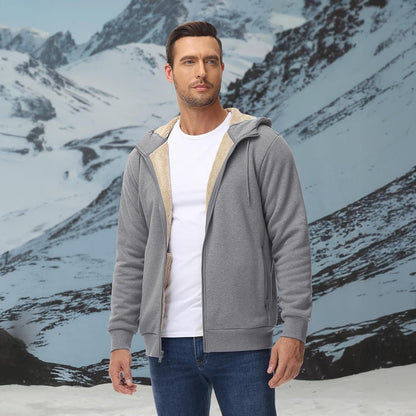 Men's Fleece Hoodie Jacket Windproof Winter Coats