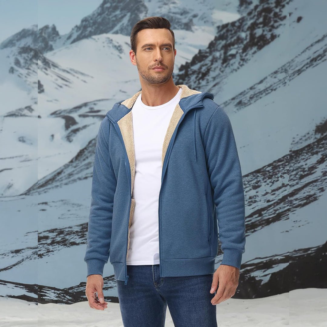 Men's Fleece Hoodie Jacket Windproof Winter Coats