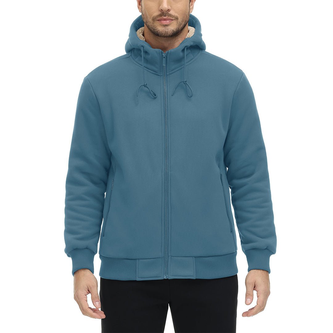 Men's Fleece Hoodie Jacket Windproof Winter Coats