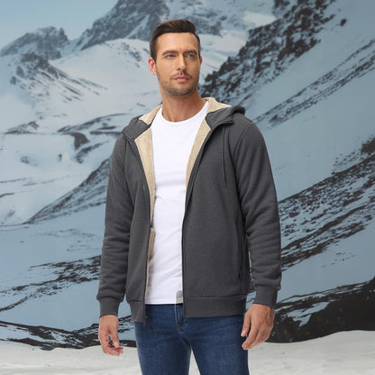Men's Fleece Hoodie Jacket Windproof Winter Coats