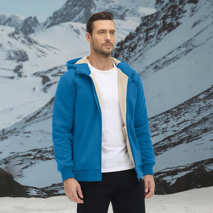 Men's Fleece Hoodie Jacket Windproof Winter Coats