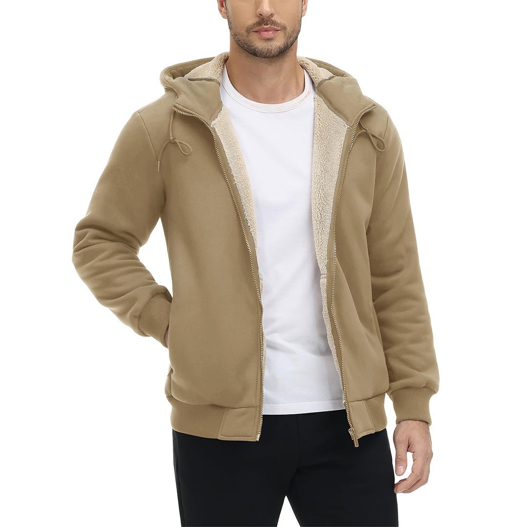 Men's Fleece Hoodie Jacket Windproof Winter Coats