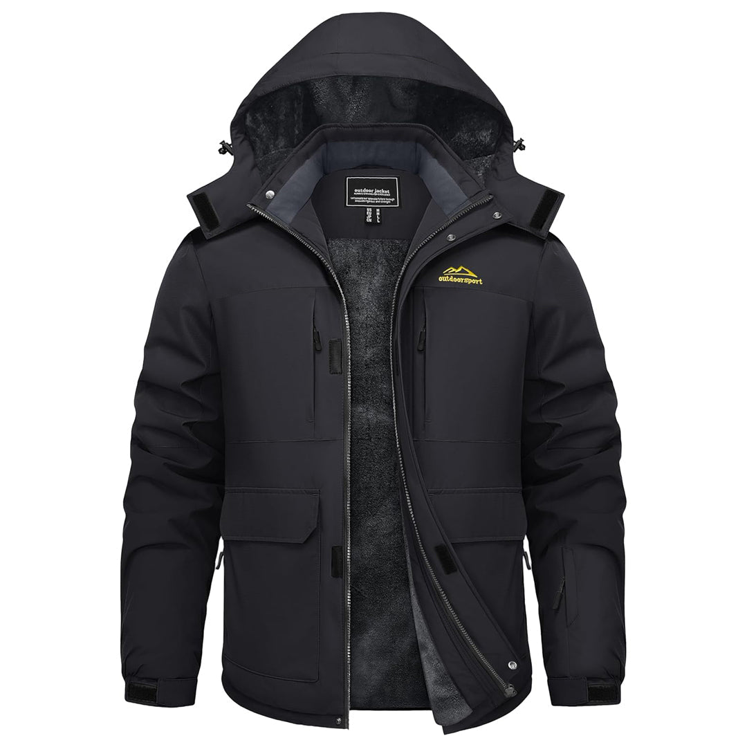 Men's Fleece Lined Waterproof Winter Ski Jacket