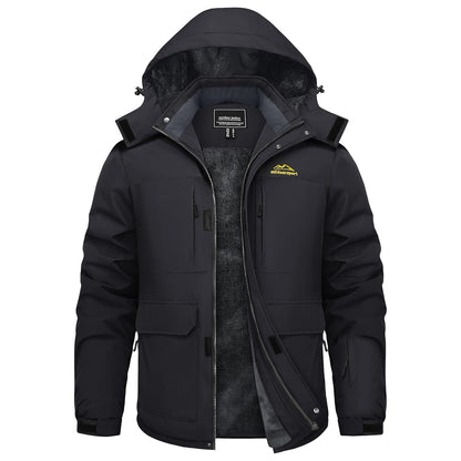 Men's Fleece Lined Waterproof Winter Ski Jacket