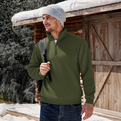 Men's Quarter Zip Fleece Pullover Warm Winter Sweatshirt