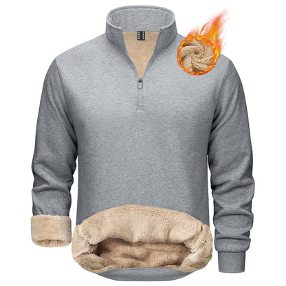 Men's Quarter Zip Fleece Pullover Warm Winter Sweatshirt