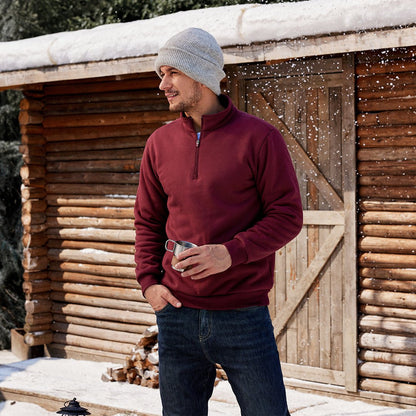Men's Quarter Zip Fleece Pullover Warm Winter Sweatshirt
