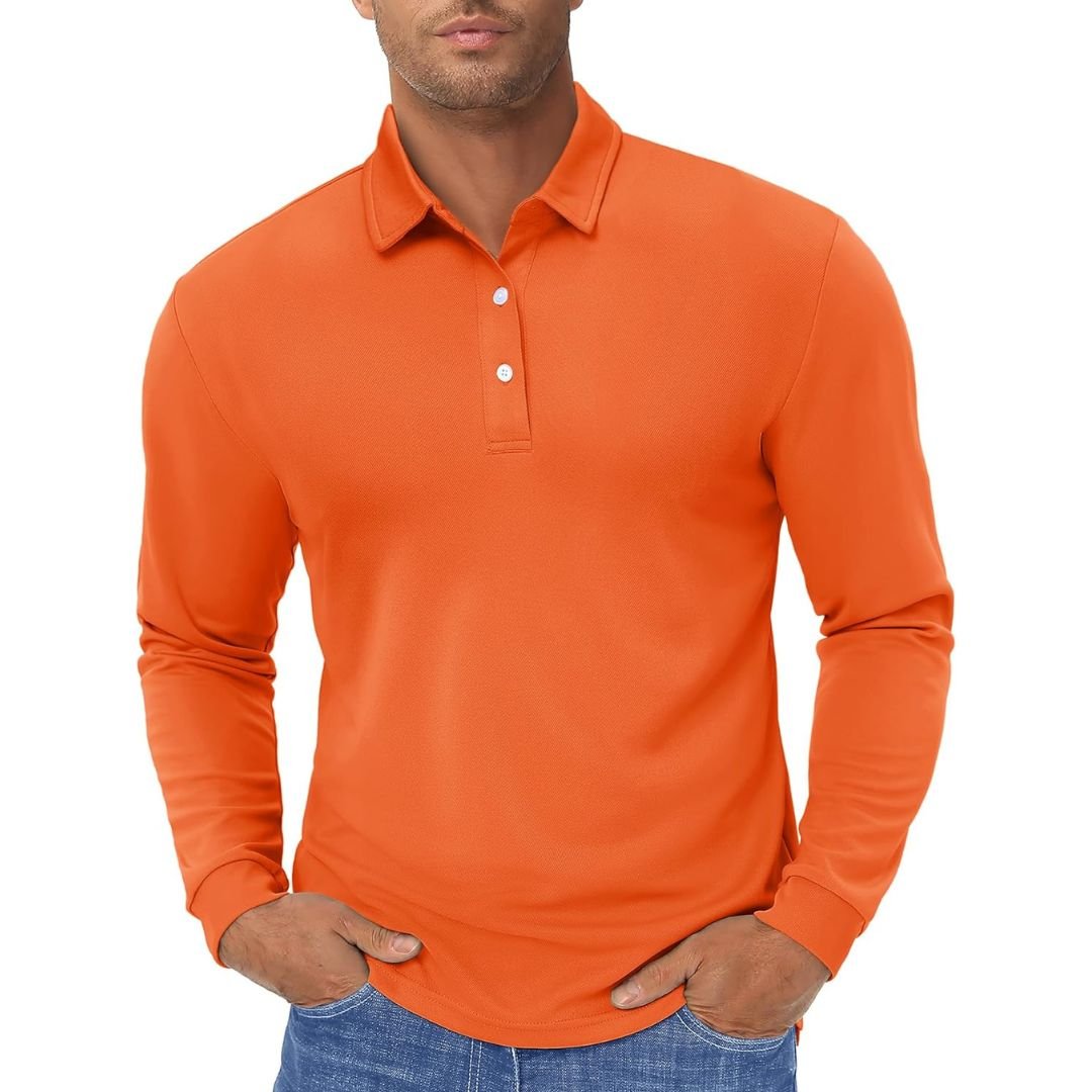 Men's Polo Shirt Long Sleeve Quick Dry for Golf Work Fishing