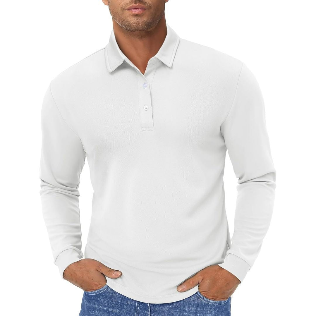 Men's Polo Shirt Long Sleeve Quick Dry for Golf Work Fishing