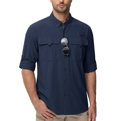 Men's Quick Dry Tactical Shirts UV Protection Hiking Shirt