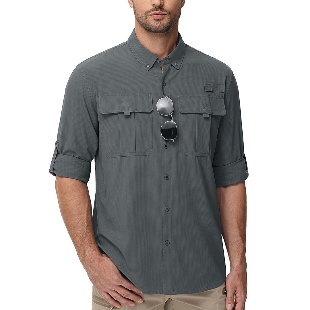 Men's Quick Dry Tactical Shirts UV Protection Hiking Shirt