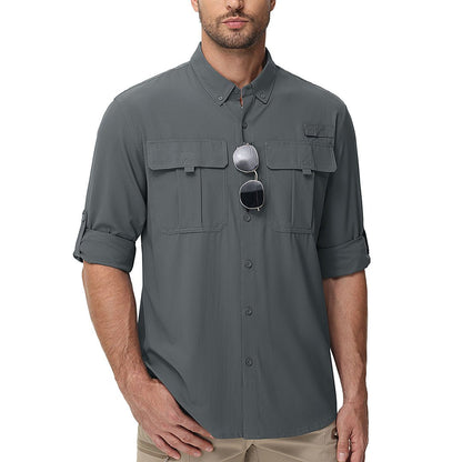 Men's Quick Dry Tactical Shirts UV Protection Hiking Shirt
