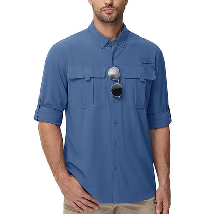 Men's Quick Dry Tactical Shirts UV Protection Hiking Shirt