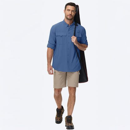 Men's Quick Dry Tactical Shirts UV Protection Hiking Shirt