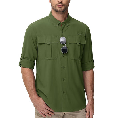 Men's Quick Dry Tactical Shirts UV Protection Hiking Shirt